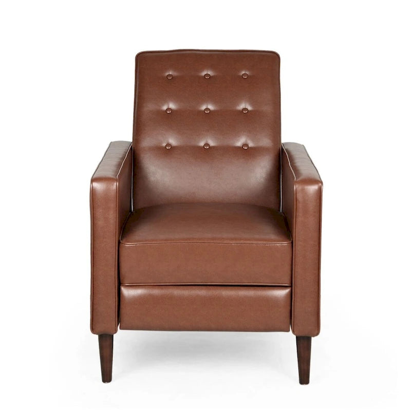 Mid-Century Modern Fabric Recliner Chair with Birch Legs