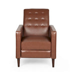 Mid-Century Modern Fabric Recliner Chair with Birch Legs