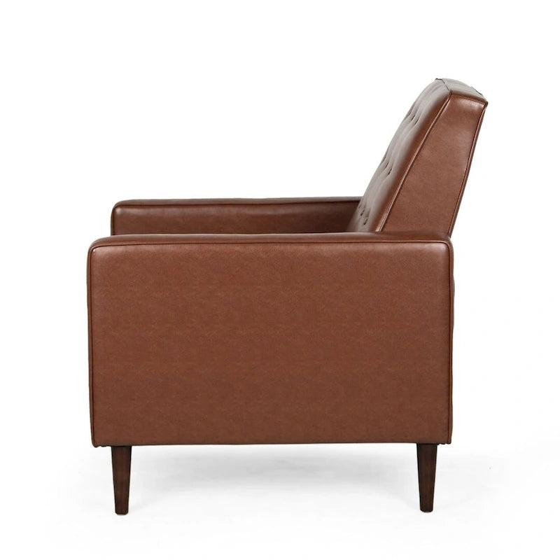 Mid-Century Modern Fabric Recliner Chair with Birch Legs