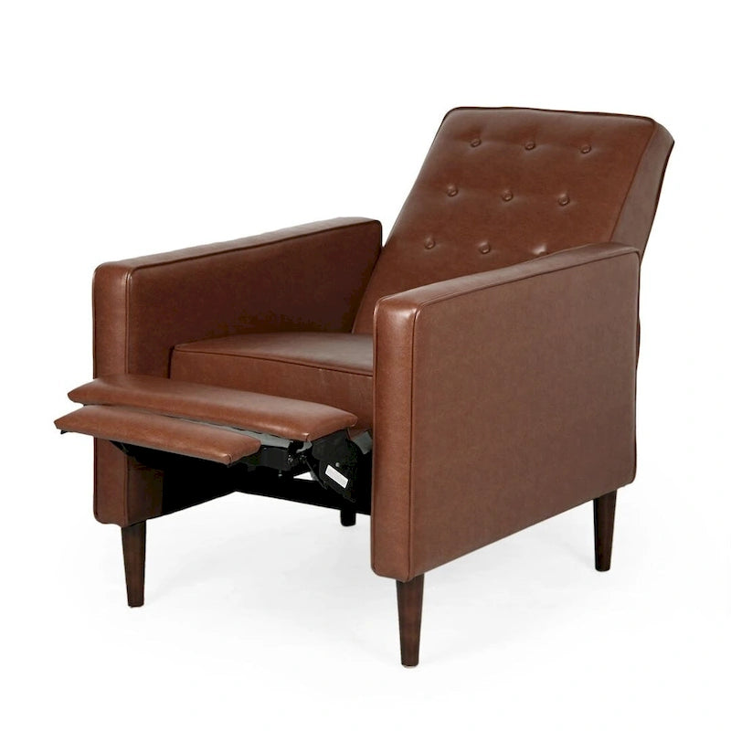 Mid-Century Modern Fabric Recliner Chair with Birch Legs