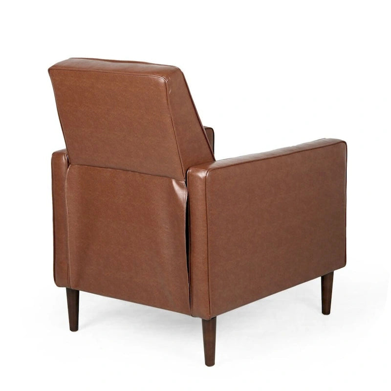 Mid-Century Modern Fabric Recliner Chair with Birch Legs