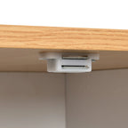 Foldable Kitchen Island with Trash Cabinet, Power Outlet & Task Lighting