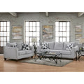 2-Piece Herringbone Silver Sofa and Loveseat Living Room Set