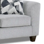 2-Piece Herringbone Silver Sofa and Loveseat Living Room Set
