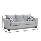 2-Piece Herringbone Silver Sofa and Loveseat Living Room Set