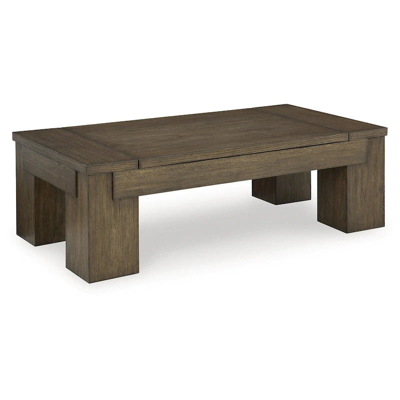 Brown Lift-Top Coffee Table, 54W x 28D x 18H, Contemporary Style