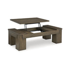 Brown Lift-Top Coffee Table, 54W x 28D x 18H, Contemporary Style
