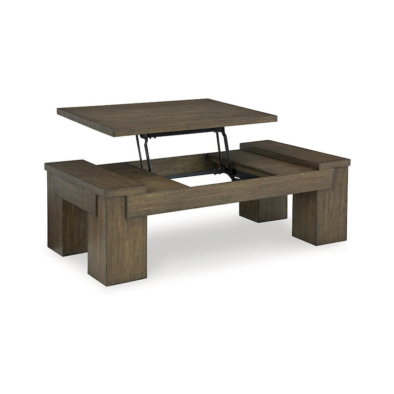 Brown Lift-Top Coffee Table, 54W x 28D x 18H, Contemporary Style
