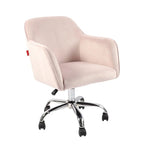 Swivel Vanity Chair with Wheels, Height Adjustable, Pink/Grey/White