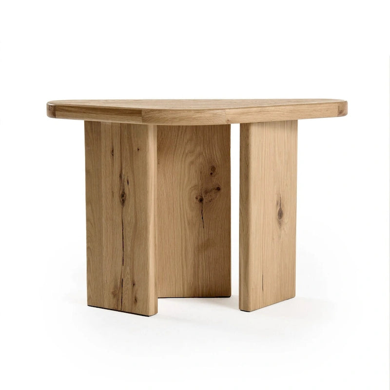 Modern Natural Oak Wood Coffee Table Set, Small & Large Free Form