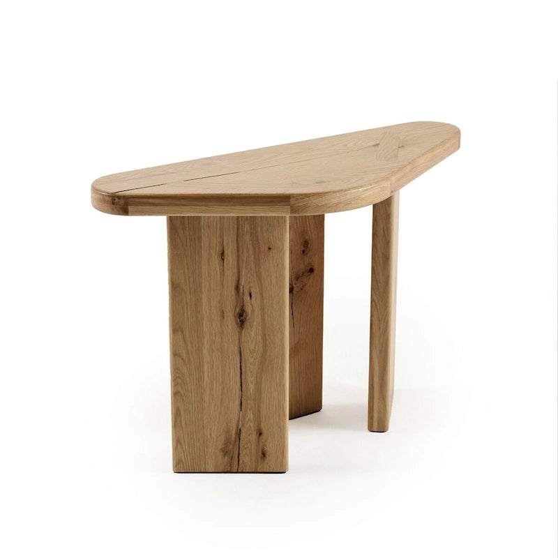 Modern Natural Oak Wood Coffee Table Set, Small & Large Free Form