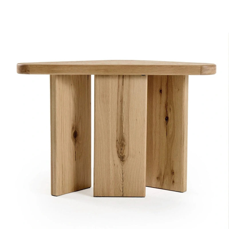 Modern Natural Oak Wood Coffee Table Set, Small & Large Free Form