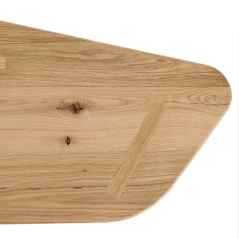 Modern Natural Oak Wood Coffee Table Set, Small & Large Free Form