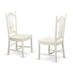 Oval Dining Table Set with Wood Seat Chairs, Linen White