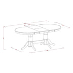 Oval Dining Table Set with Wood Seat Chairs, Linen White