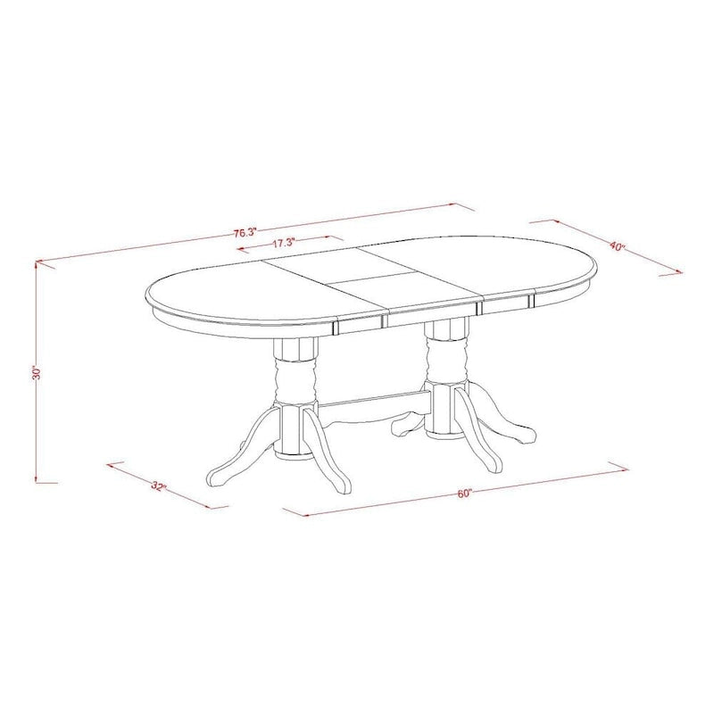 Oval Dining Table Set with Wood Seat Chairs, Linen White