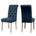 Linen Parsons Upholstered Button Dining Chair, Set of 2