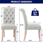 Linen Parsons Upholstered Button Dining Chair, Set of 2