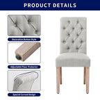 Linen Parsons Upholstered Button Dining Chair, Set of 2