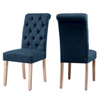 Linen Parsons Upholstered Button Dining Chair, Set of 2