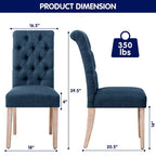 Linen Parsons Upholstered Button Dining Chair, Set of 2