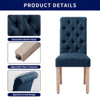 Linen Parsons Upholstered Button Dining Chair, Set of 2