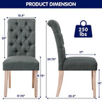 Linen Parsons Upholstered Button Dining Chair, Set of 2