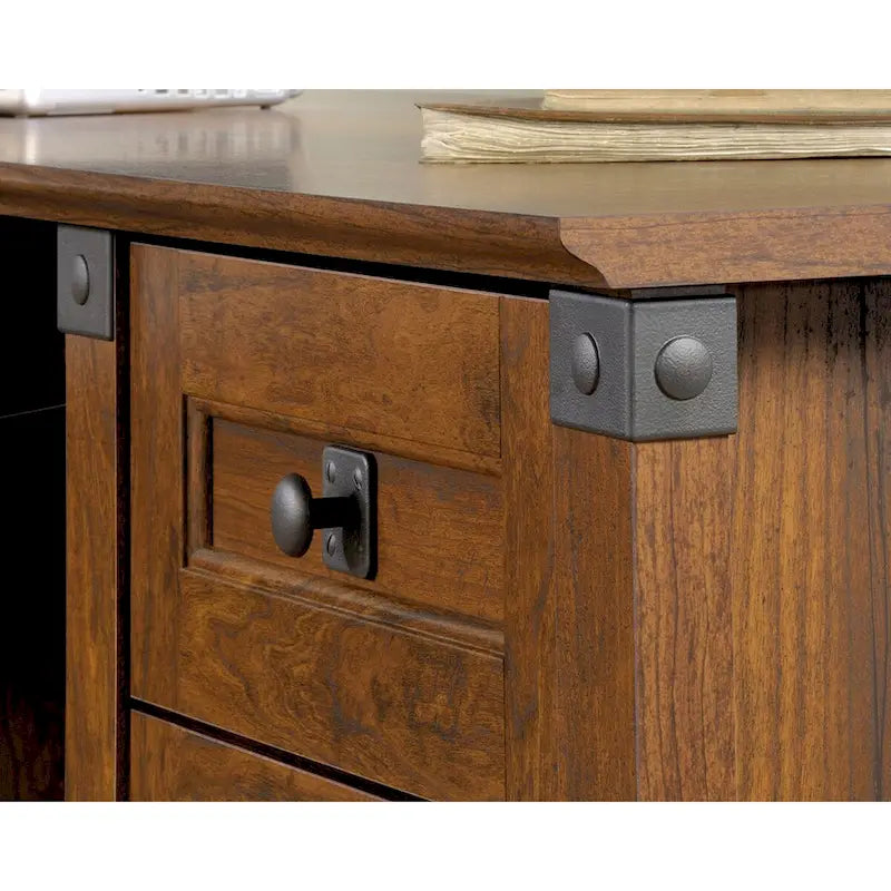 Corner Computer Desk with 3 Drawers, Storage Cabinet & Keyboard Shelf