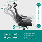 Office chair, comfortable swivel chair with high back, wheels, adjustable headrest
