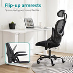 Office chair, comfortable swivel chair with high back, wheels, adjustable headrest
