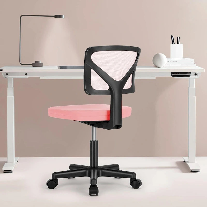 Comfy PU Leather Upholstered Office Chair, Home Desk Chair with Arms & Adjustable Swivel