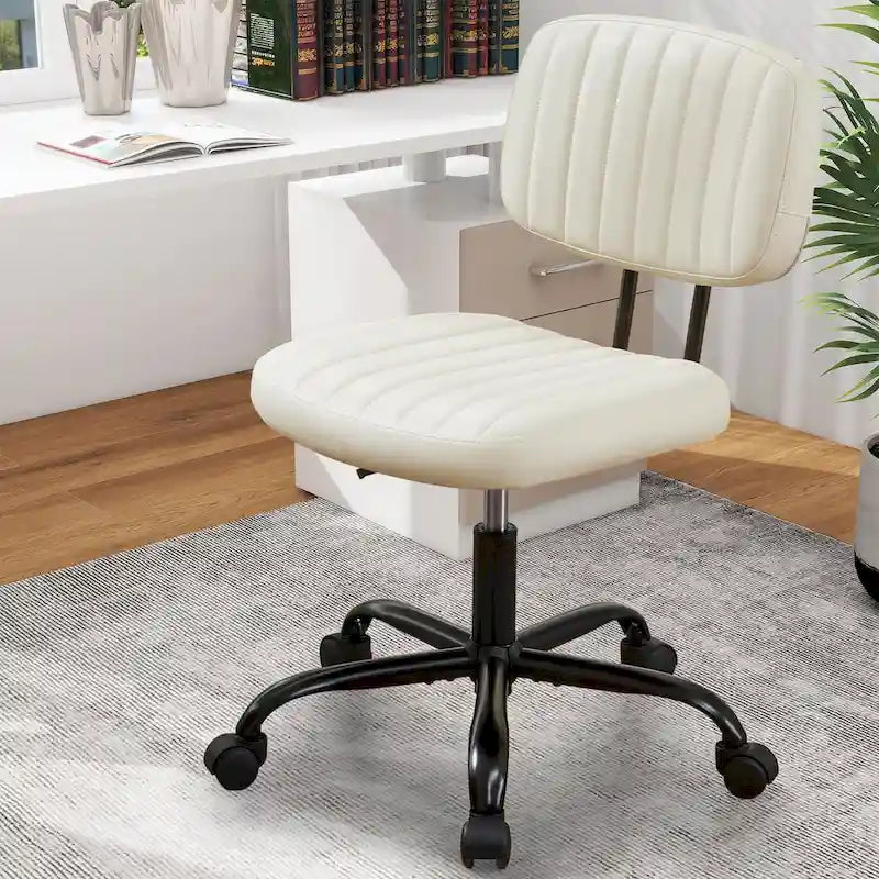 Comoda Sedia da Ufficio Rivestita in Pelle PU, Sedia da Scrivania per Casa con Braccioli e Girevole Regolabile