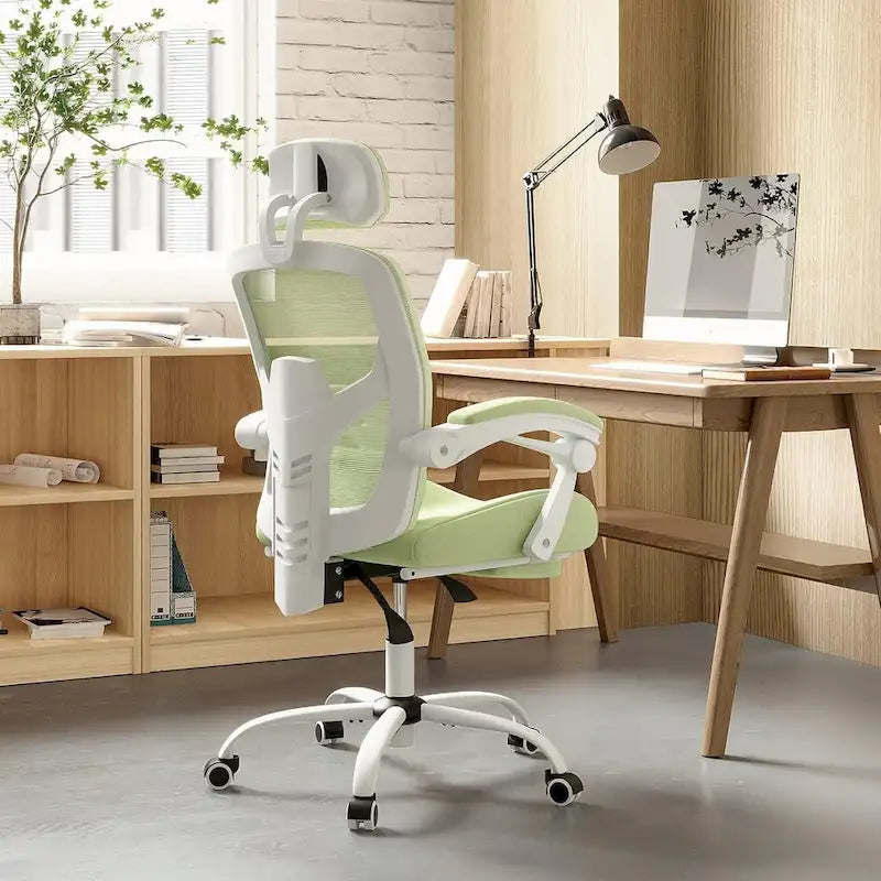 Home Office Desk Chair with Footrest, High-Back Mesh Reclining Chairs with Headrest for Home, Office, Gaming, Student