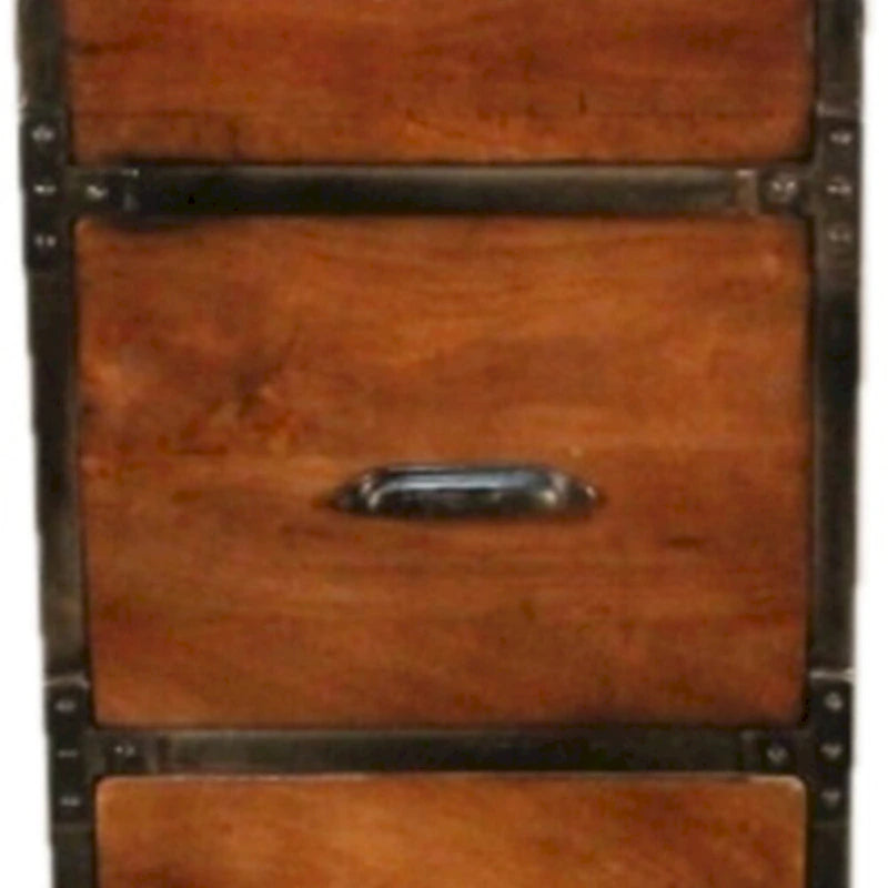 Rustic Handmade Solid Wood 4-Drawer Filing Cabinet
