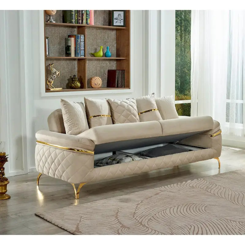 3-Seat Convertible Sleeper Sofa with Pocket Coil Cushions