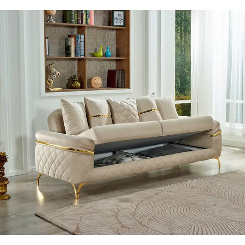 3-Seat Convertible Sleeper Sofa with Pocket Coil Cushions