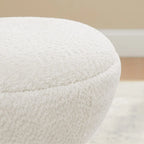 Boucle Upholstered Swivel Ottoman, Pouf & Vanity Stool, Set of 2