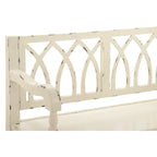 Wood Distressed Bench with Arched Design Back and Turned Legs - Black or White - Roche River Decor