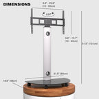 Premium Rolling TV Stand with Swivel | Fits 32"-72" Screens, Holds 88 lbs