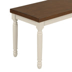 Classic 6-Piece Dining Set Wooden Table and 4 Chairs with Bench