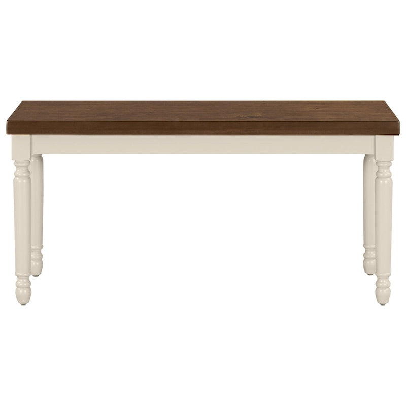 Classic 6-Piece Dining Set Wooden Table and 4 Chairs with Bench