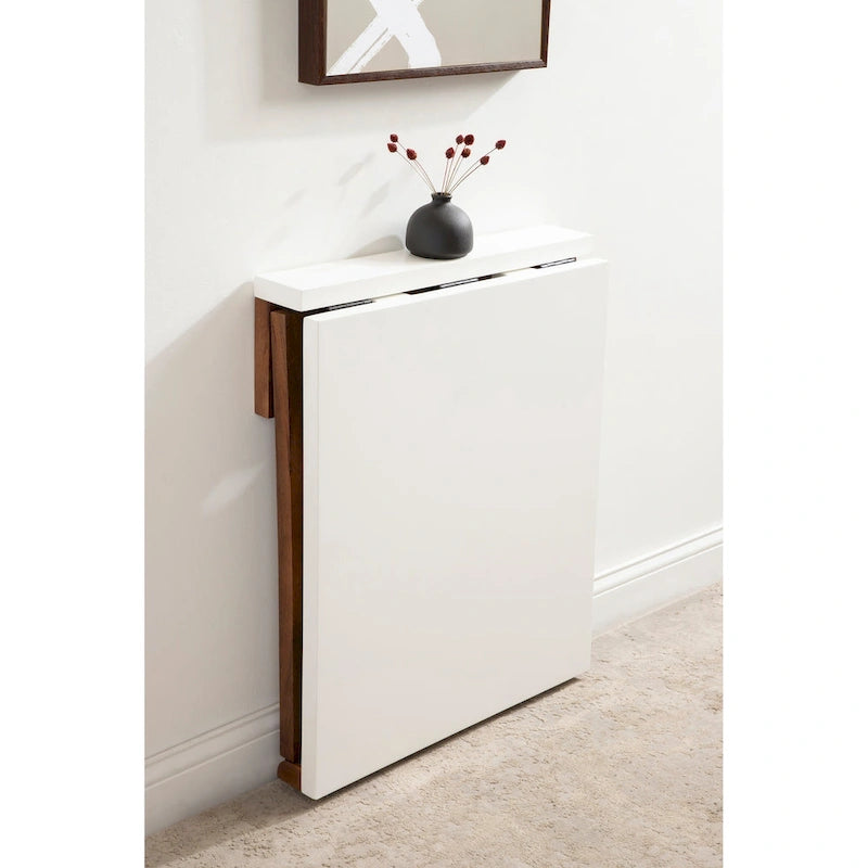Wood Wall-Mounted Folding Table | Space-Saving Dining & Desk, 24x33x31