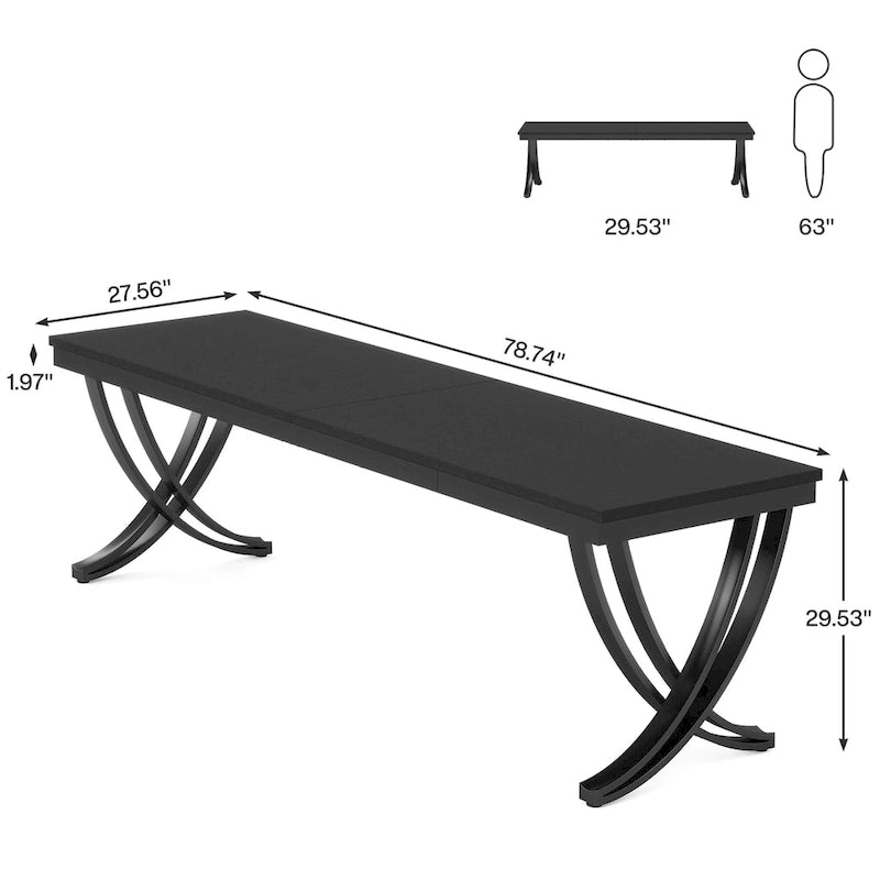 78" Large Computer Desk for Home Office | Minimalist Rectangular Writing Table