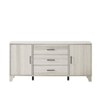 Modern Sideboard with 2 Cabinets and 3 Drawers, Tapered Legs