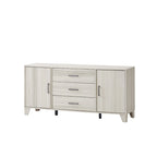 Modern Sideboard with 2 Cabinets and 3 Drawers, Tapered Legs