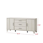 Modern Sideboard with 2 Cabinets and 3 Drawers, Tapered Legs