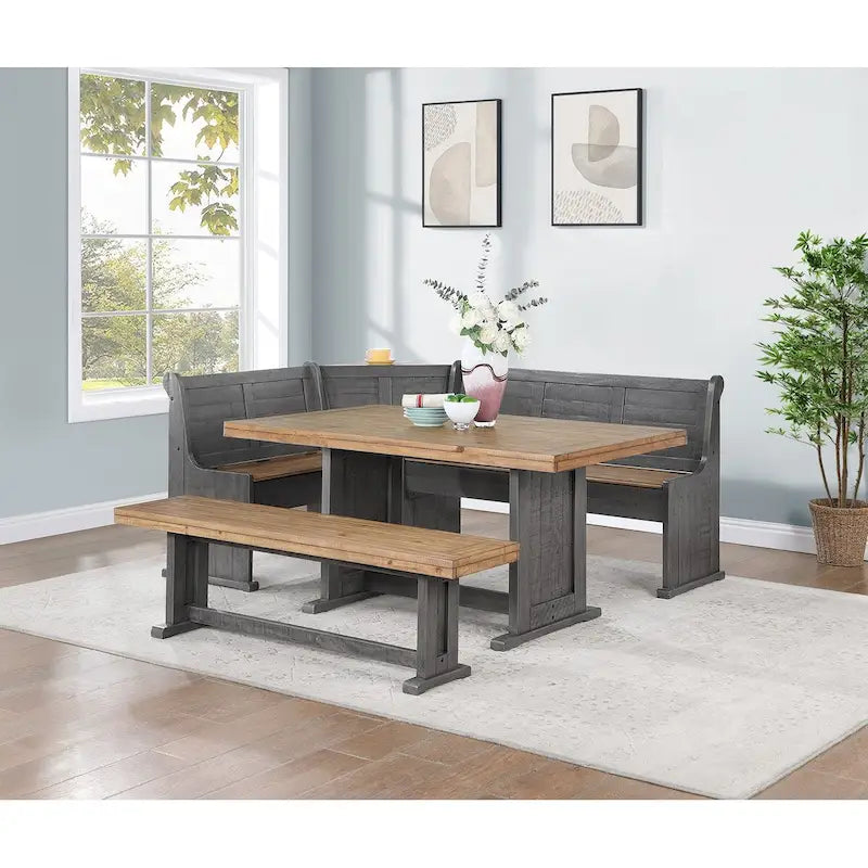 Country Style Breakfast Nook Dining Set for Kitchen or Dining Room