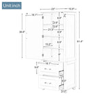 Tall Freestanding Bathroom Storage Cabinet with Two Drawers
