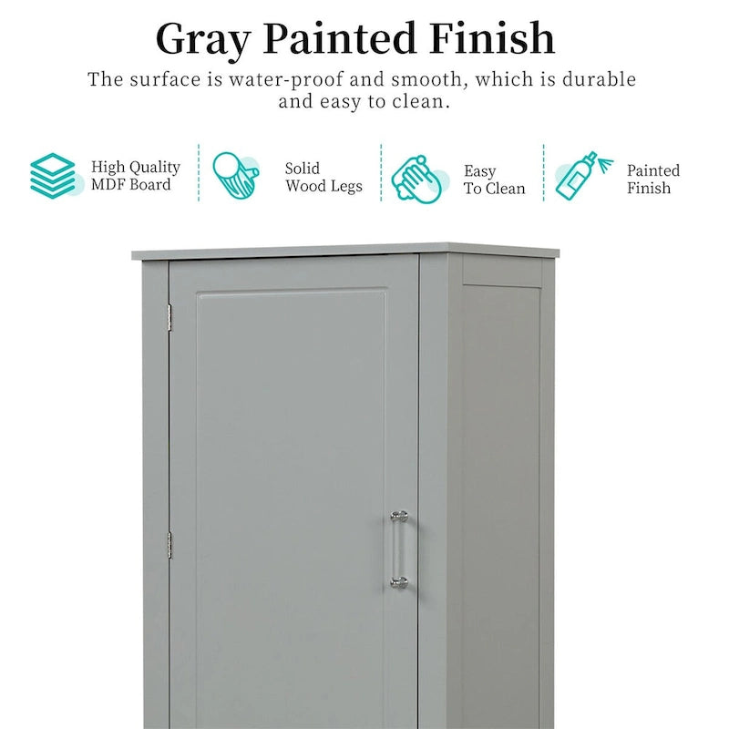 Tall Freestanding Bathroom Storage Cabinet with Two Drawers
