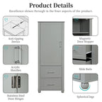 Tall Freestanding Bathroom Storage Cabinet with Two Drawers